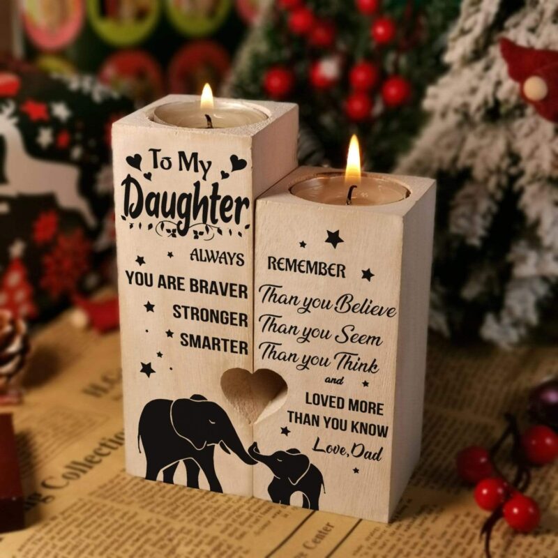 candle holders dad to daughter you are loved more than you know wooden candle holders giveme gifts 16574071865405