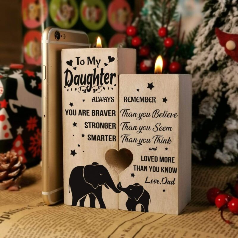 candle holders dad to daughter you are loved more than you know wooden candle holders giveme gifts 16574071963709