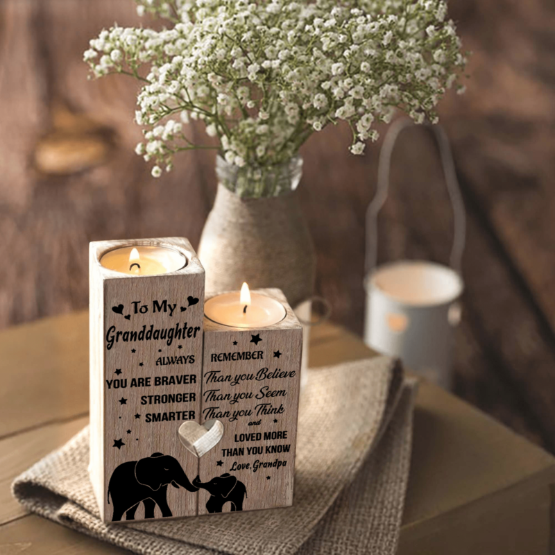 candle holders grandpa to granddaughter you are loved more wooden candle holders giveme gifts 16529590714429