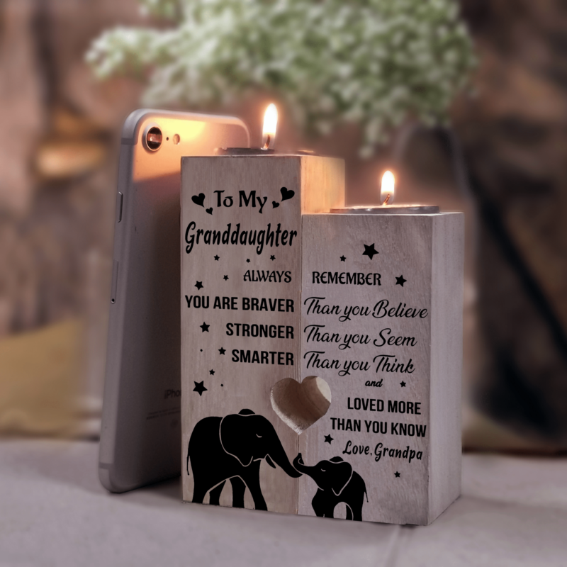 candle holders grandpa to granddaughter you are loved more wooden candle holders giveme gifts 16529590747197