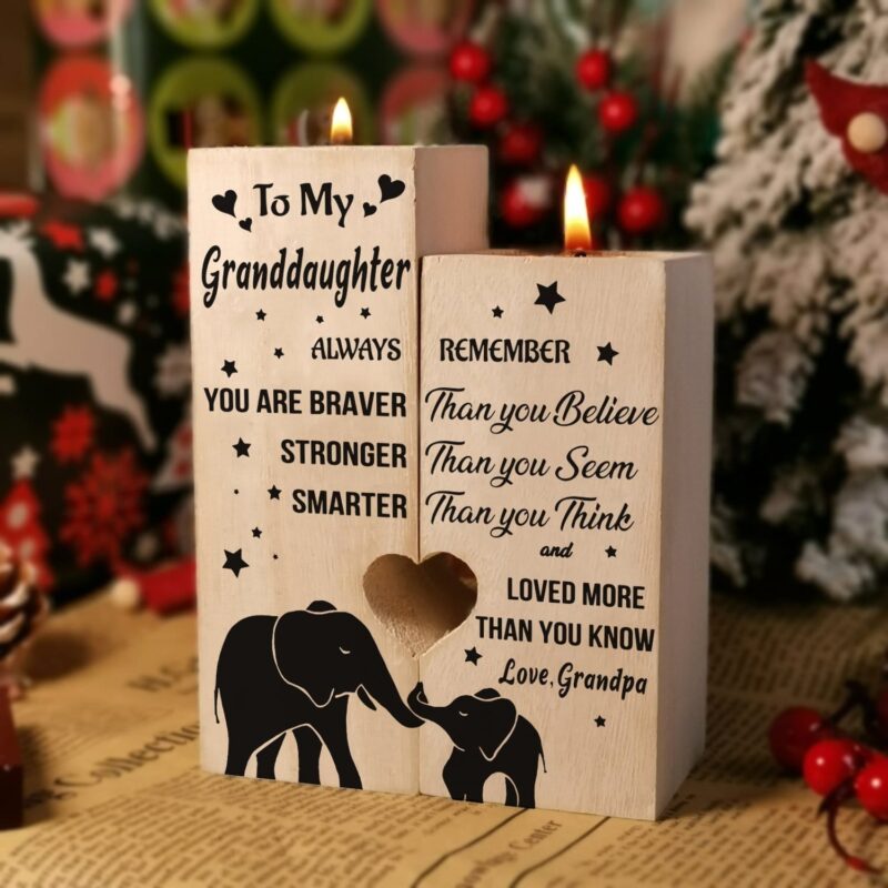 candle holders grandpa to granddaughter you are loved more wooden candle holders giveme gifts 16574179573821