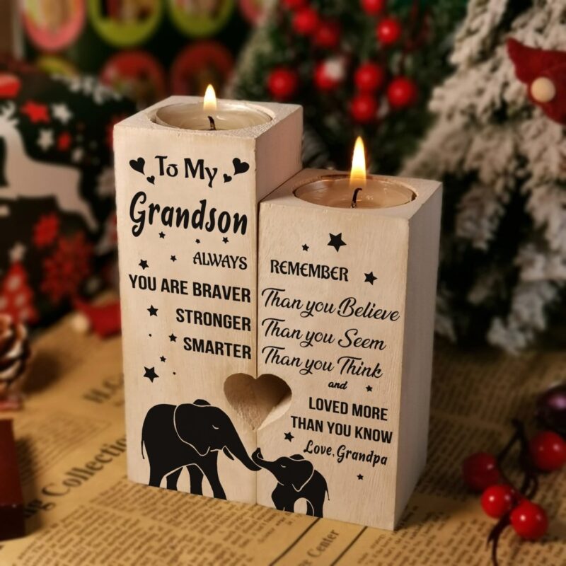 candle holders grandpa to grandson you are loved more than you know wooden candle holders giveme gifts 16574150279229