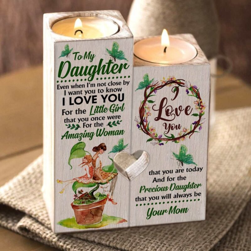 candle holders mom to daughter little girl wooden candle holders giveme gifts 16808109211709