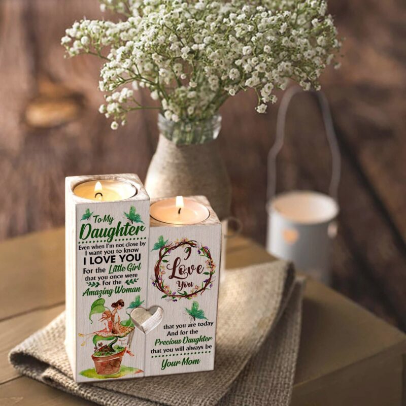 candle holders mom to daughter little girl wooden candle holders giveme gifts 16808109244477