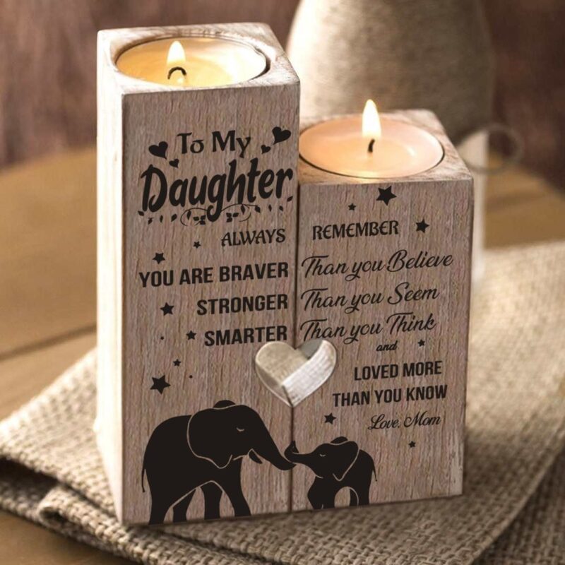 candle holders mom to daughter you are loved more than you know wooden candle holders giveme gifts 16527747743805