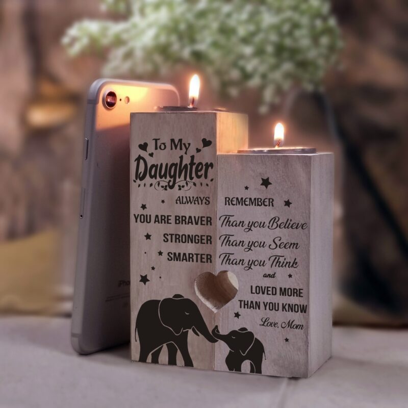 candle holders mom to daughter you are loved more than you know wooden candle holders giveme gifts 16527747842109 scaled