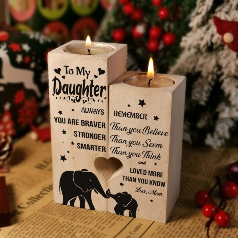 candle holders mom to daughter you are loved more than you know wooden candle holders giveme gifts 16574078713917