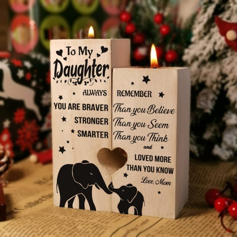 candle holders mom to daughter you are loved more than you know wooden candle holders giveme gifts 16574078746685