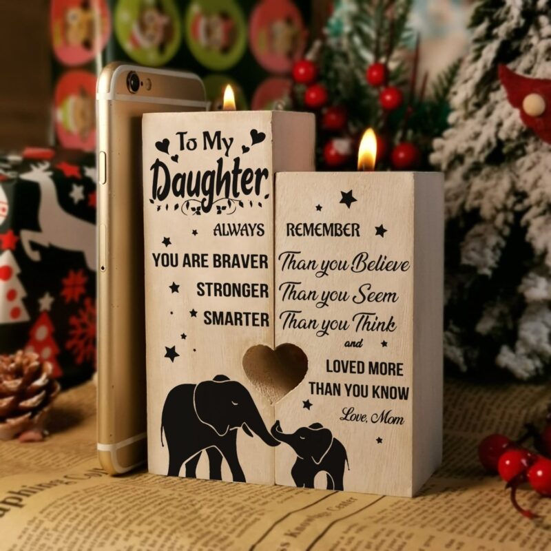candle holders mom to daughter you are loved more than you know wooden candle holders giveme gifts 16574078779453