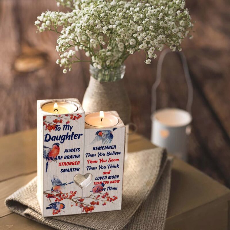 candle holders mom to daughter you are loved more wooden candle holders giveme gifts 16776078327869