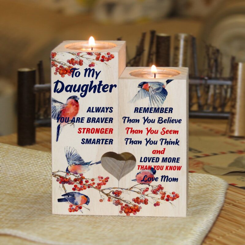 candle holders mom to daughter you are loved more wooden candle holders giveme gifts 16776078393405