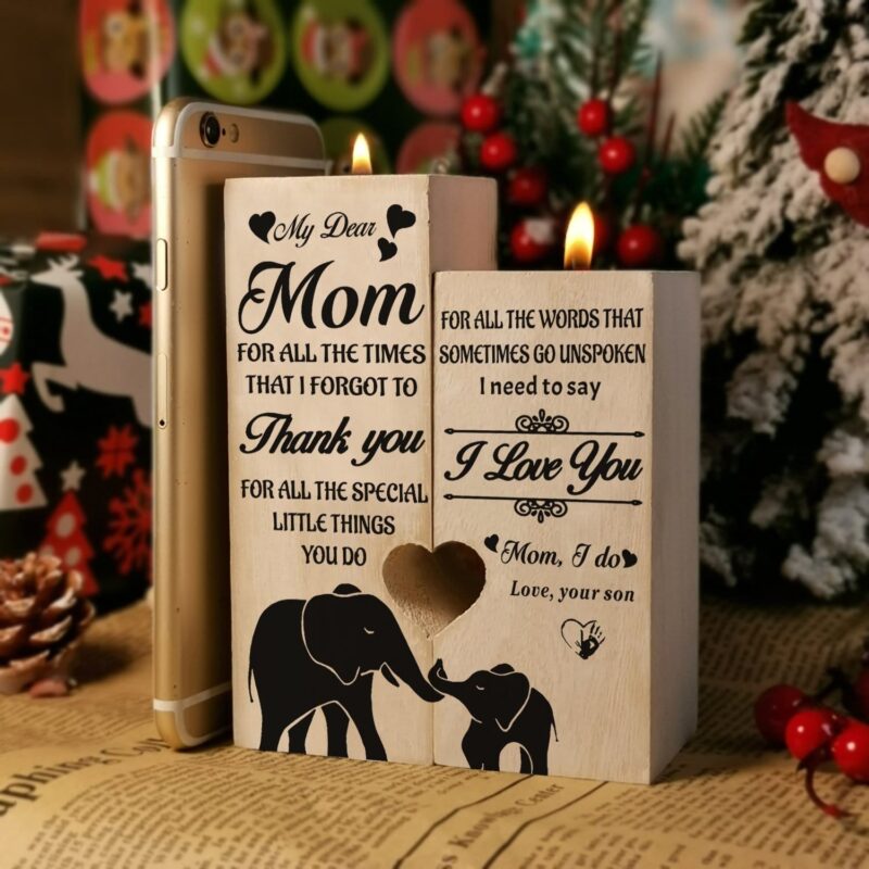 candle holders son to mom i need to say i love you wooden candle holders giveme gifts 16574097915965