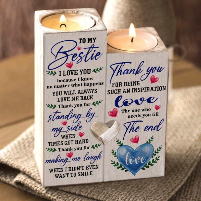 candle holders to my bestie thank you for standing by my side wooden candle holders giveme gifts 27929130369085
