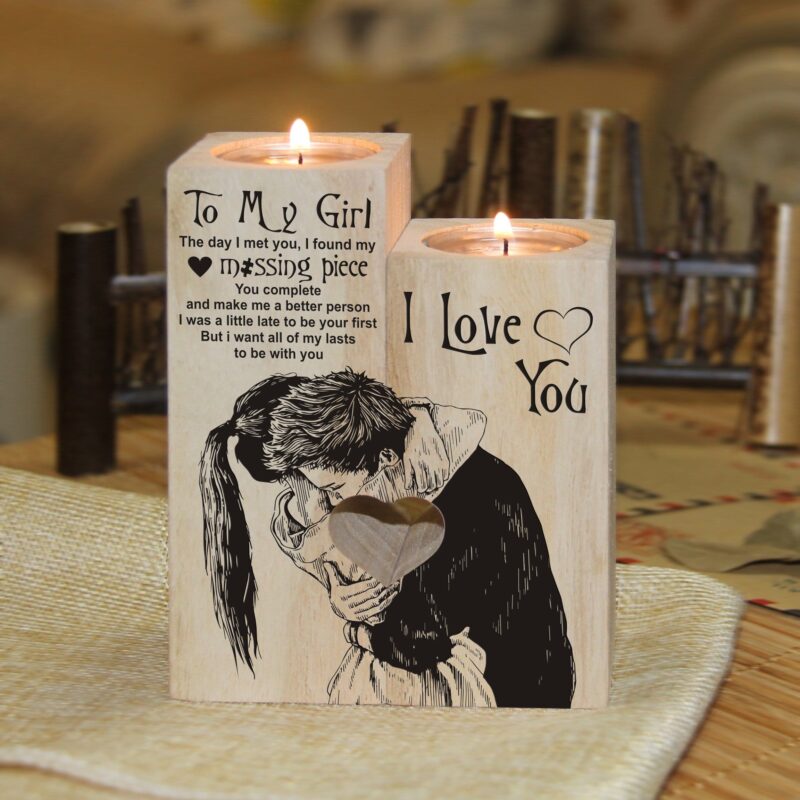 candle holders to my girl i love you wooden candle holders giveme gifts 16524464455741