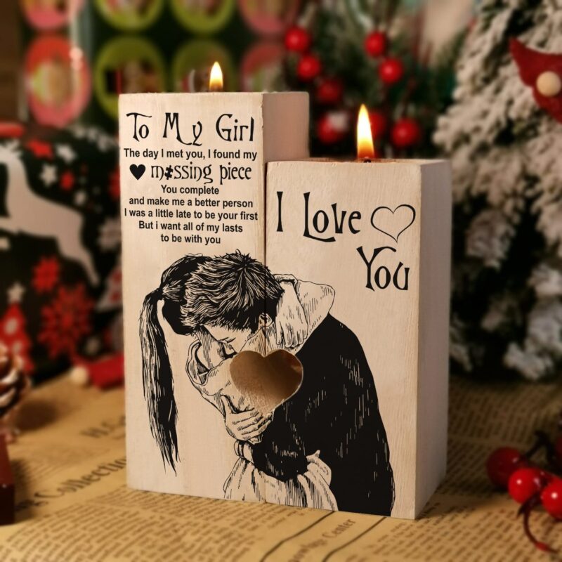candle holders to my girl i love you wooden candle holders giveme gifts 16574054563901