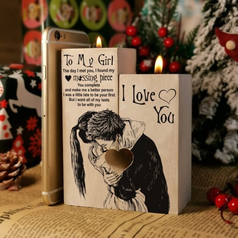 candle holders to my girl i love you wooden candle holders giveme gifts 16574054629437