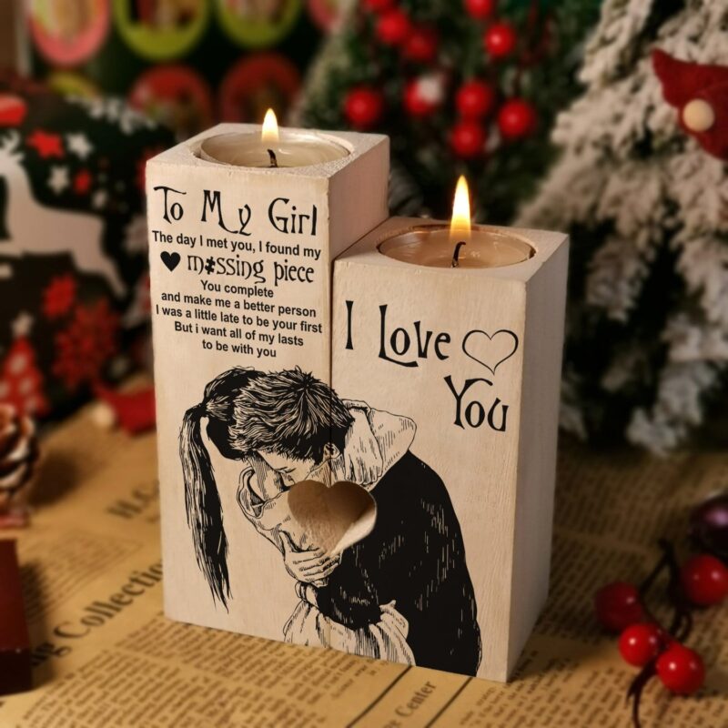 candle holders to my girl i love you wooden candle holders giveme gifts 16574054662205