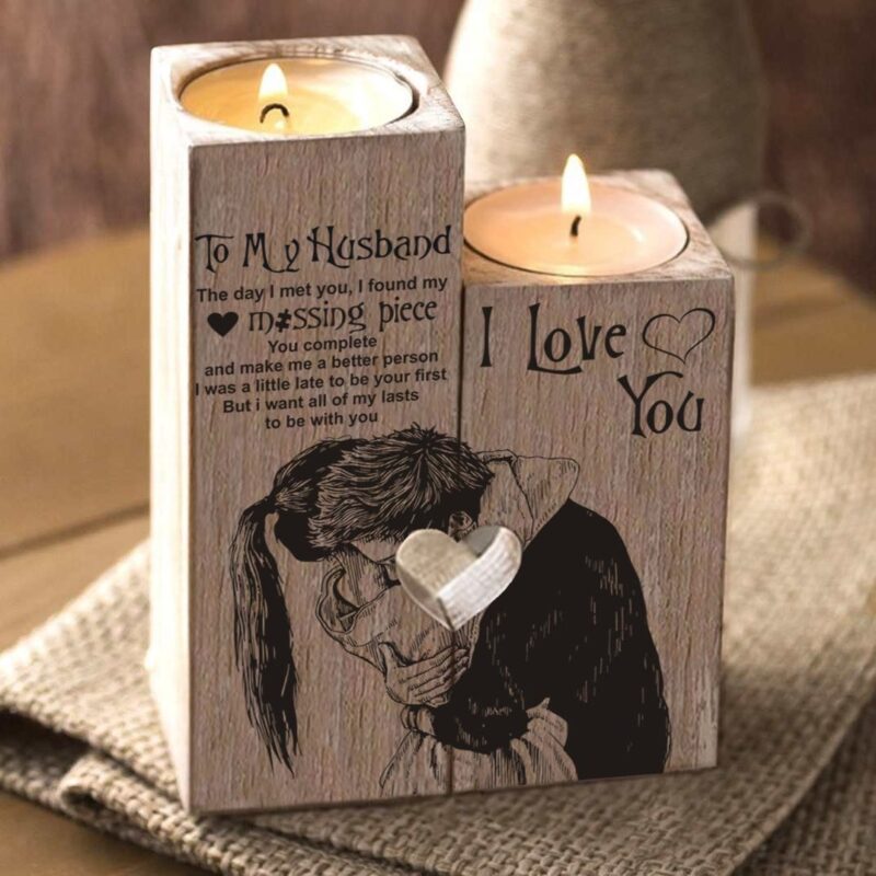 candle holders to my husband i love you wooden candle holders giveme gifts 16529285677117