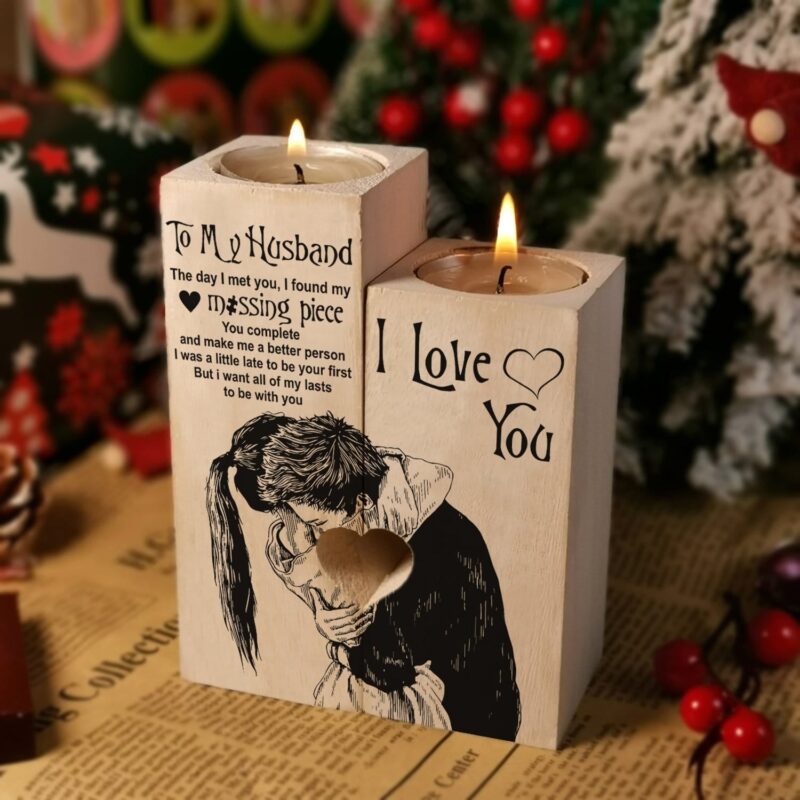 candle holders to my husband i love you wooden candle holders giveme gifts 16574092148797