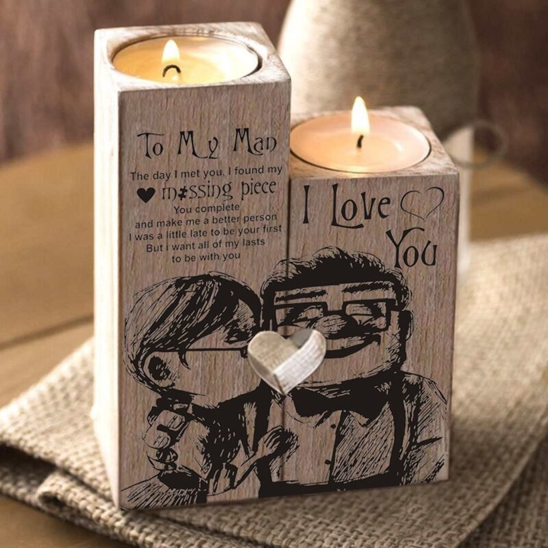 candle holders to my man i found my missing piece wooden candle holders giveme gifts 16529341677629