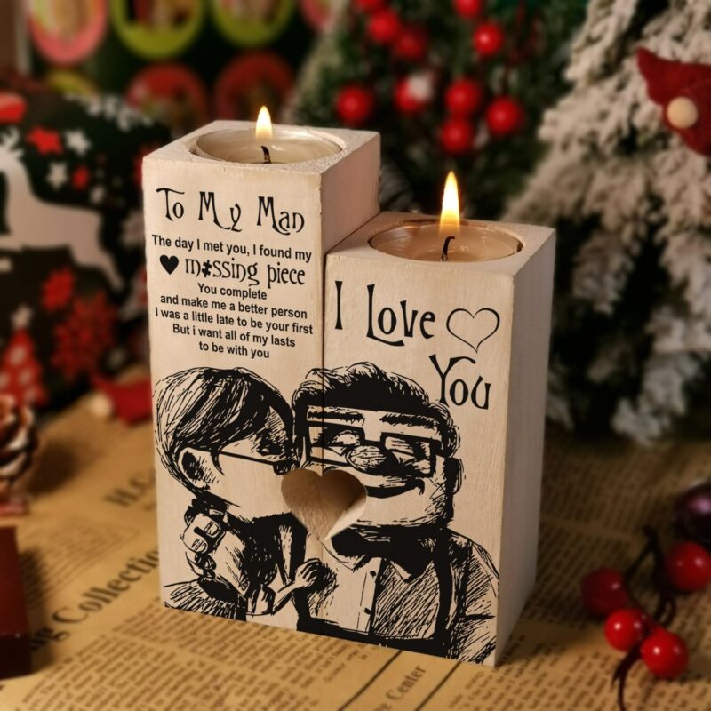 candle holders to my man i found my missing piece wooden candle holders giveme gifts 16574130126909