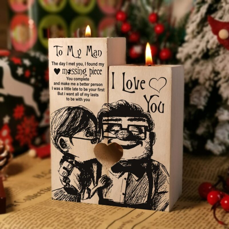 candle holders to my man i found my missing piece wooden candle holders giveme gifts 16574130159677