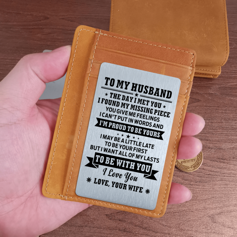 card holder wallets for husband to my husband i am proud to be yours card holder wallet giveme gifts 28167292747837