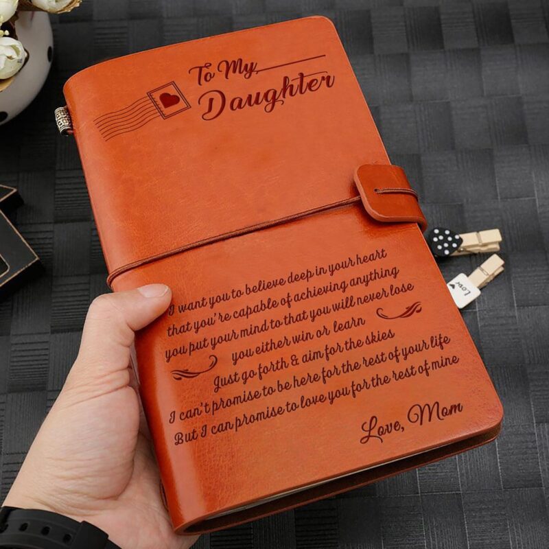 diary for daughter mom to daughter i promise to love you personalized leather journal giveme gifts 4895167086653