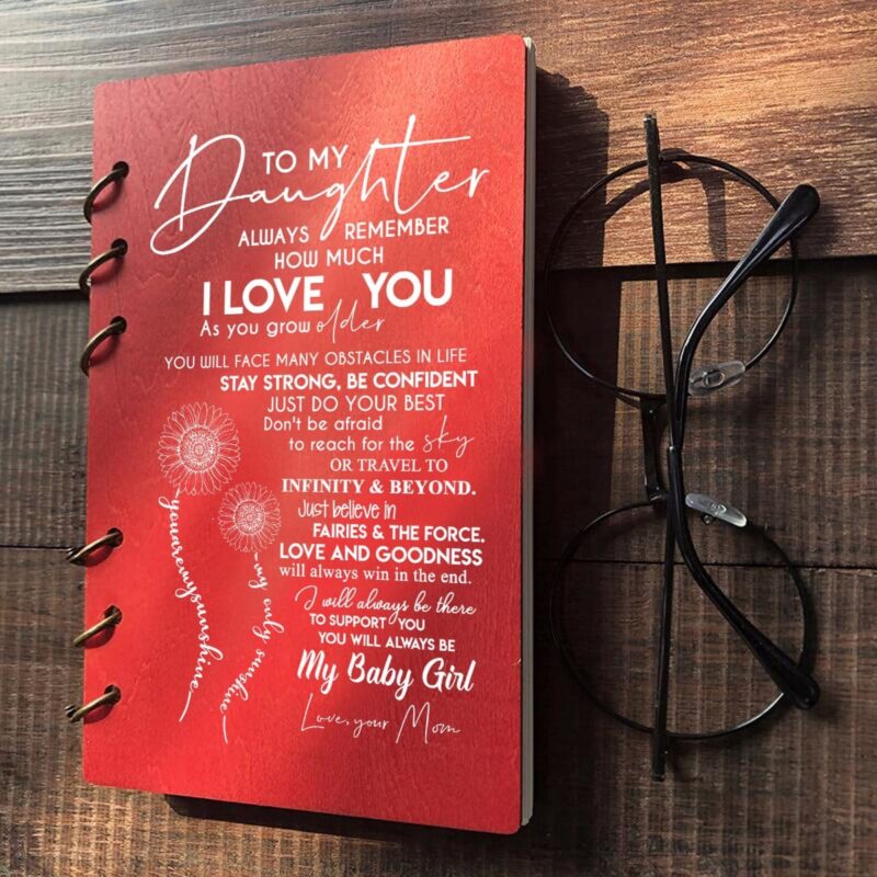 diary for daughter mom to daughter my baby girl wood journal notebook giveme gifts 16779444650045