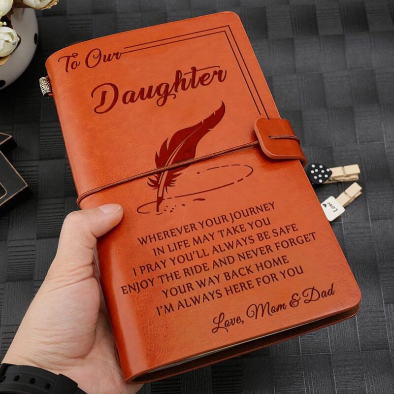 diary for daughter to our daughter we are always here for you personalized leather journal giveme gifts 4894622810173