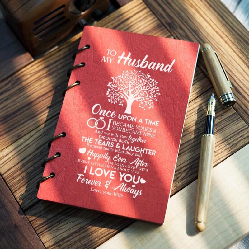 diary for husband to my husband i love you forever and always wood journal notebook giveme gifts 16776216444989