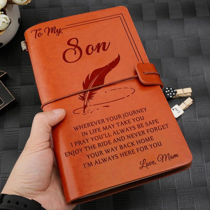 diary for son mom to son i am always here for you personalized leather journal giveme gifts 4895146115133