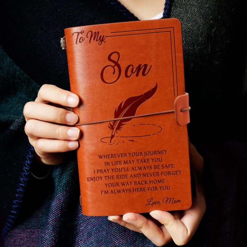 diary for son mom to son i am always here for you personalized leather journal giveme gifts 4895146180669
