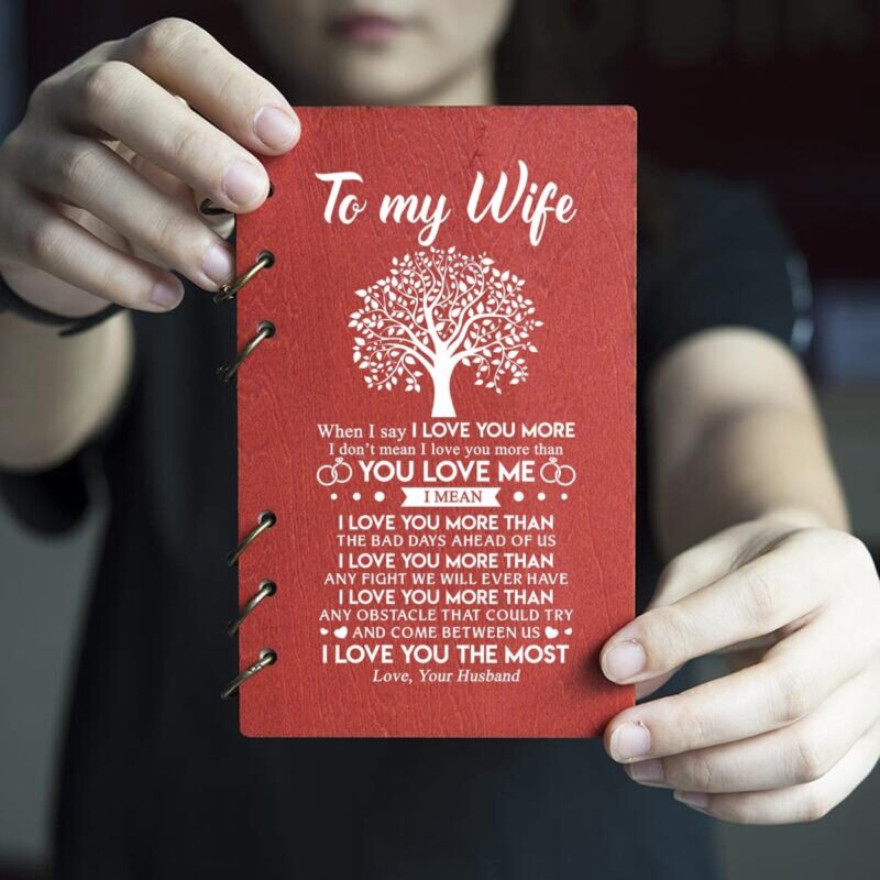 diary for wife to my wife i love you the most wood journal notebook giveme gifts 16778392830013
