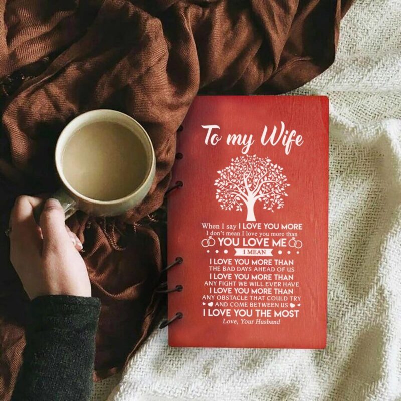 diary for wife to my wife i love you the most wood journal notebook giveme gifts 16778392895549
