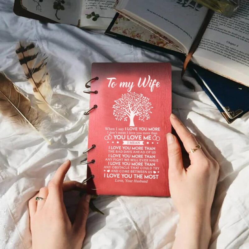 diary for wife to my wife i love you the most wood journal notebook giveme gifts 16778393026621