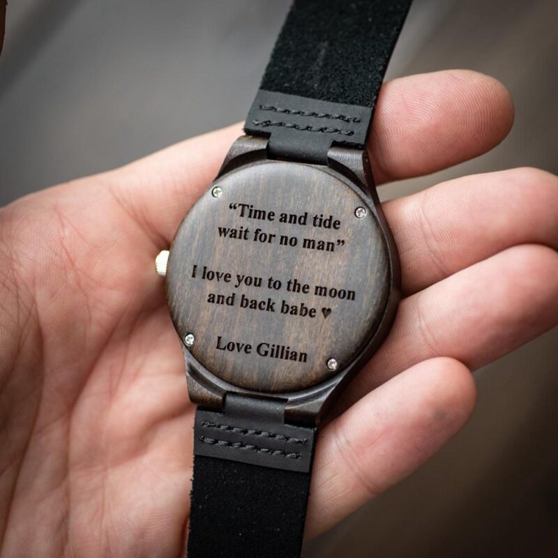 engraved wood watches personalized loving messages wooden customized watch giveme gifts 4258093334589