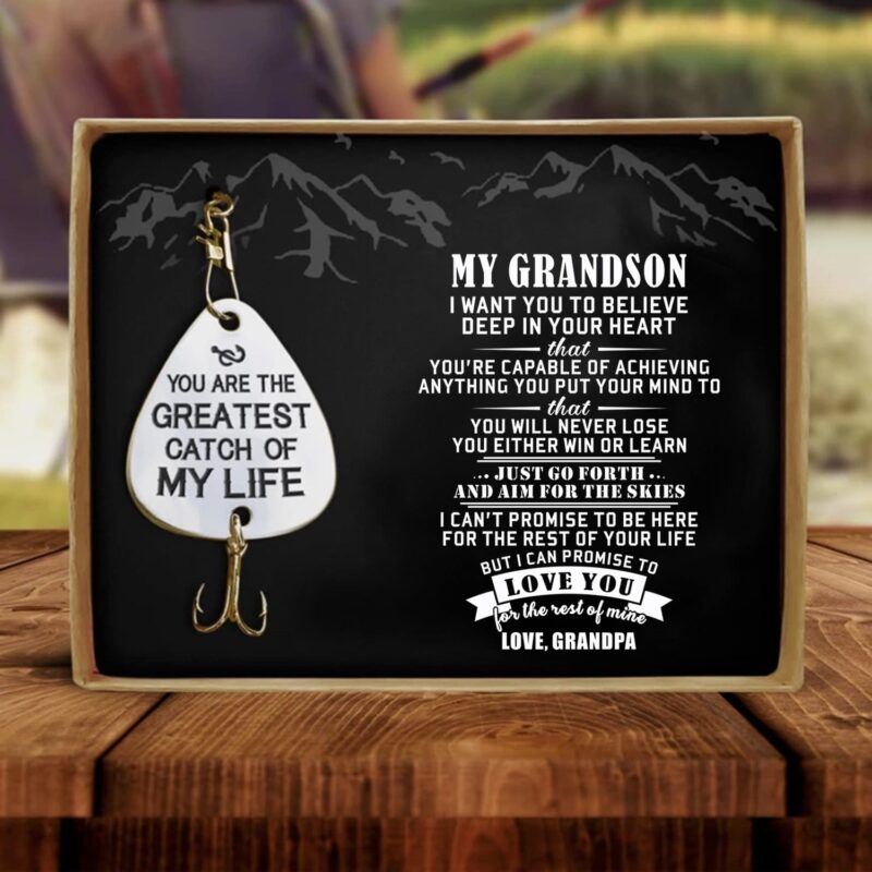 fishing hooks grandpa to grandson you are the greatest catch of my life customized fishing lure giveme gifts 13606633701437