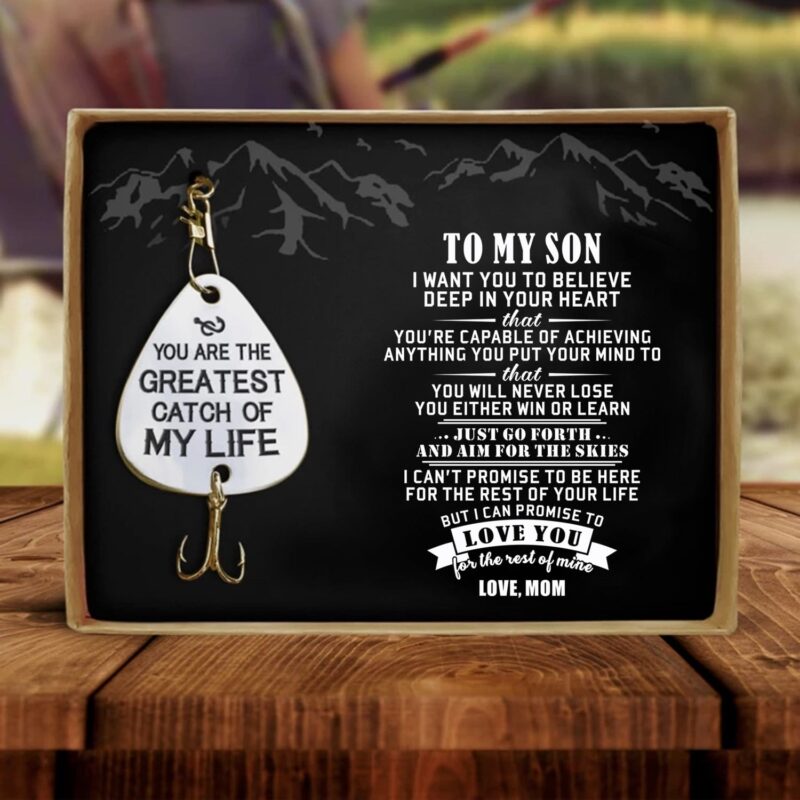 fishing hooks mom to son you are the greatest catch of my life customized fishing lure giveme gifts 13606576750653