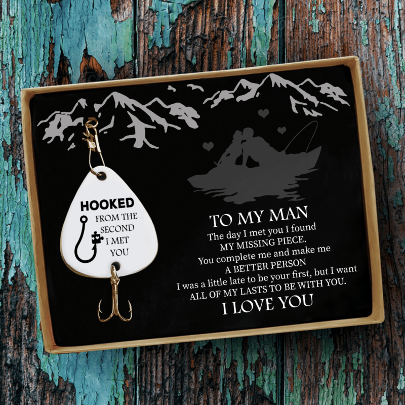 fishing hooks to my man hooked from the second i met you customized fishing lure giveme gifts 28108602310717