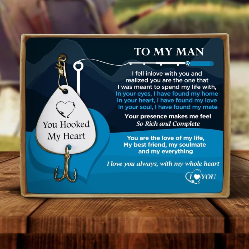 fishing hooks to my man you hooked my heart i love you customized fishing lure giveme gifts 13632550797373