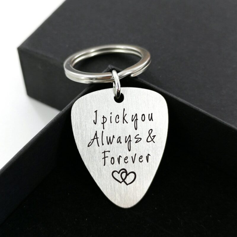 guitar pick keychains i pick you always and forever customized guitar pick keychain giveme gifts 16751112323133