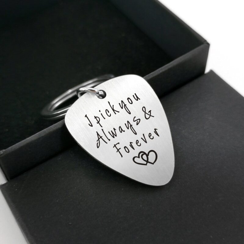 guitar pick keychains i pick you always and forever customized guitar pick keychain giveme gifts 16751112355901
