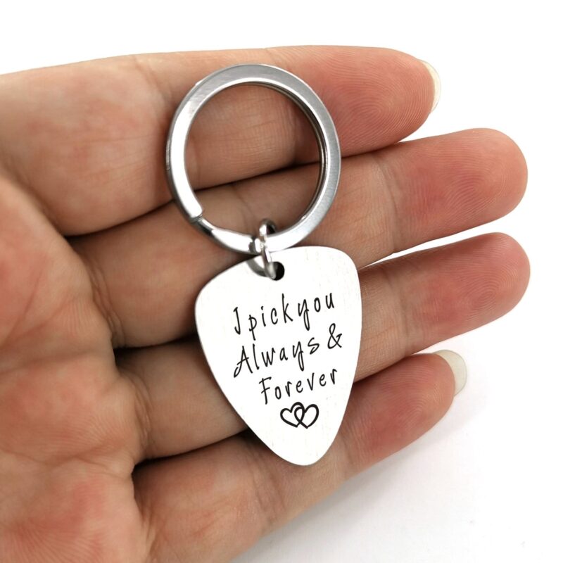 guitar pick keychains i pick you always and forever customized guitar pick keychain giveme gifts 16751112388669