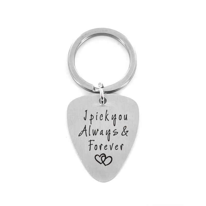 guitar pick keychains i pick you always and forever customized guitar pick keychain giveme gifts 16751112421437