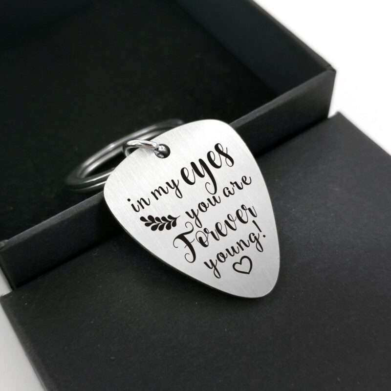 guitar pick keychains in my eyes you are forever young customized guitar pick keychain giveme gifts 16754141102141
