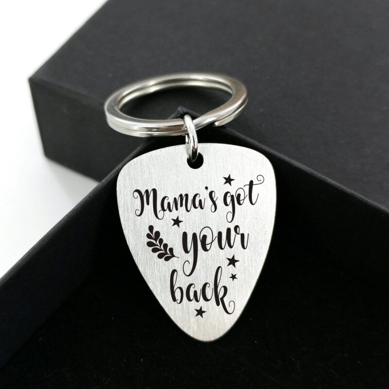 guitar pick keychains mama s got your back customized guitar pick keychain giveme gifts 16754084577341