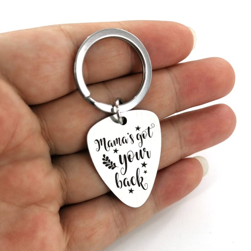 guitar pick keychains mama s got your back customized guitar pick keychain giveme gifts 16754084675645