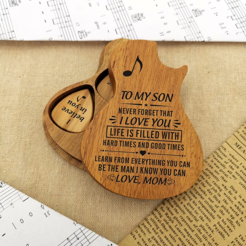 guitar picks mom to son i love you wood guitar picks with case giveme gifts 16533841969213 scaled
