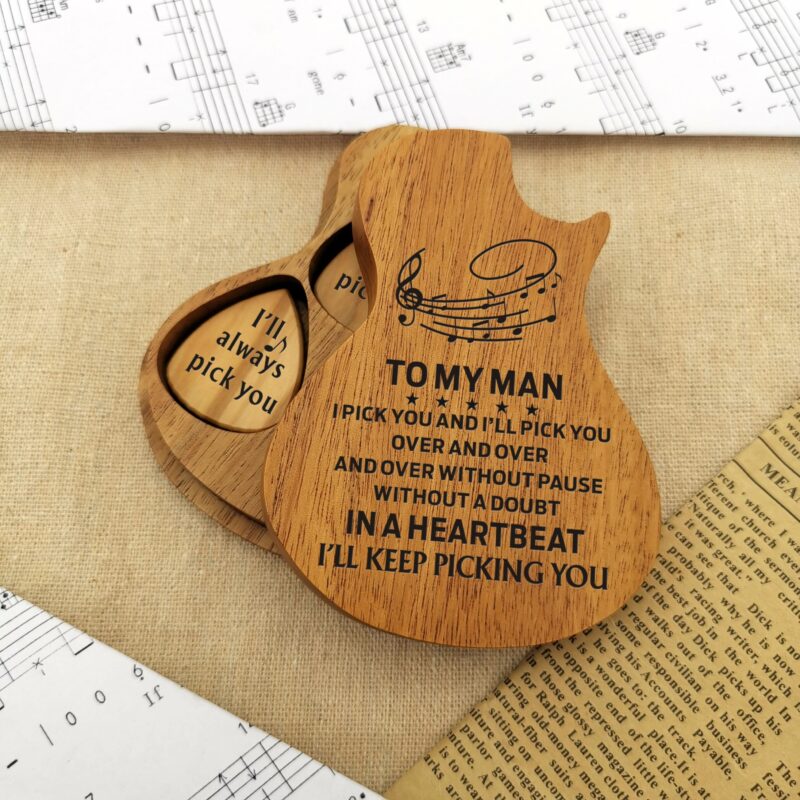 guitar picks to my man in a heartbeat wood guitar picks with case giveme gifts 16533801959485 scaled
